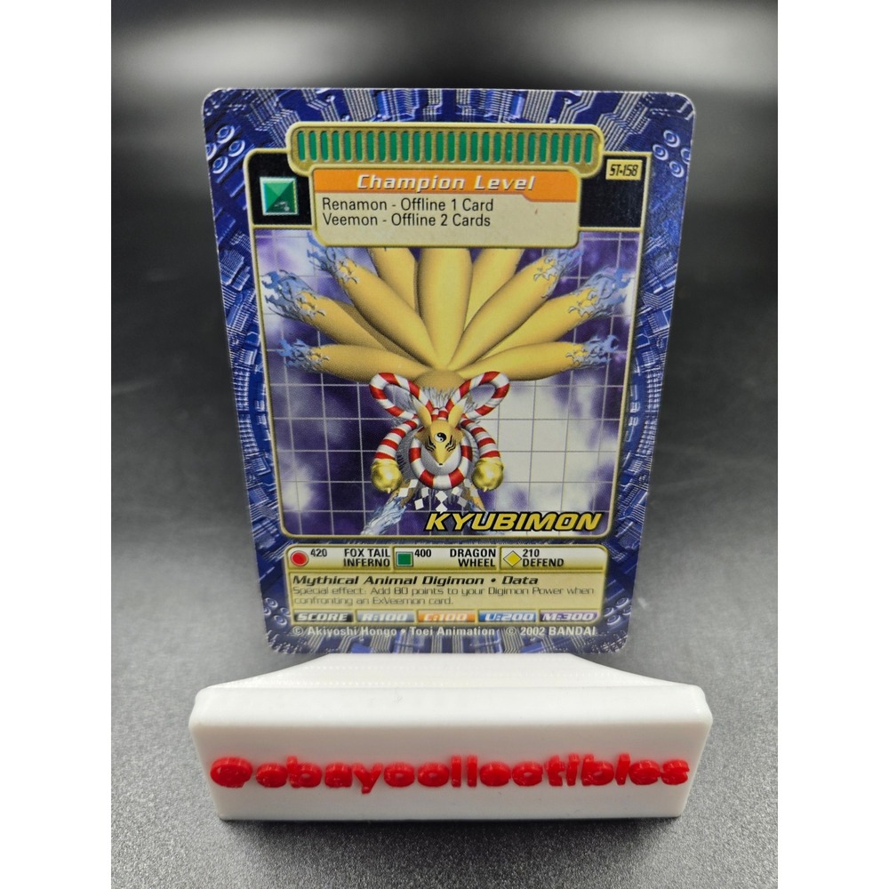 2002 Bandai Digimon Kyubimon ST-158 Champion Level Trading Card Data Type